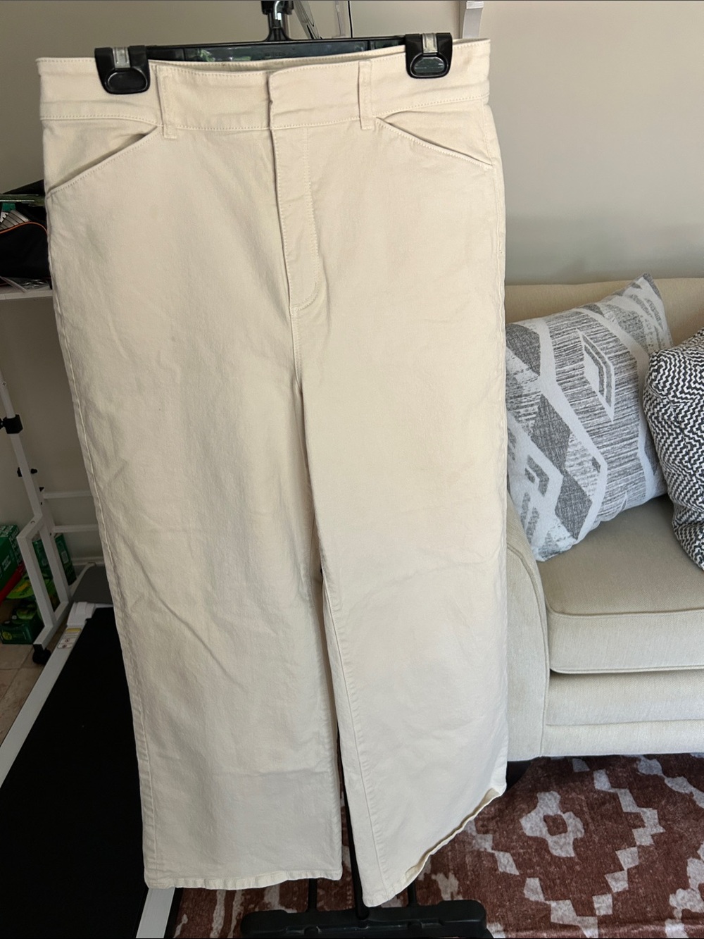 Ann Taylor Cream wide leg jeans